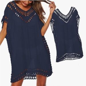BIKINX Summer Cover Up for Women V-Neckline Dresses Shirt Solid Sz OS